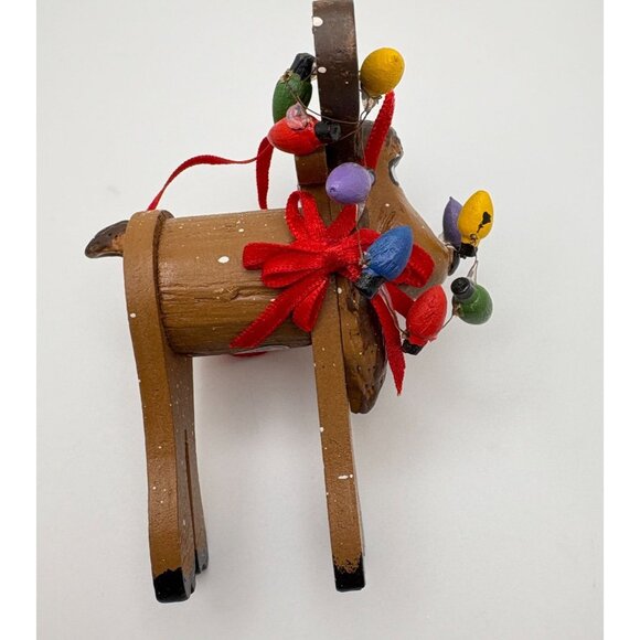 Vintage Kurt S Adler Moose Christmas Tree Ornament Tangled in Lights 1994 - Picture 5 of 8
